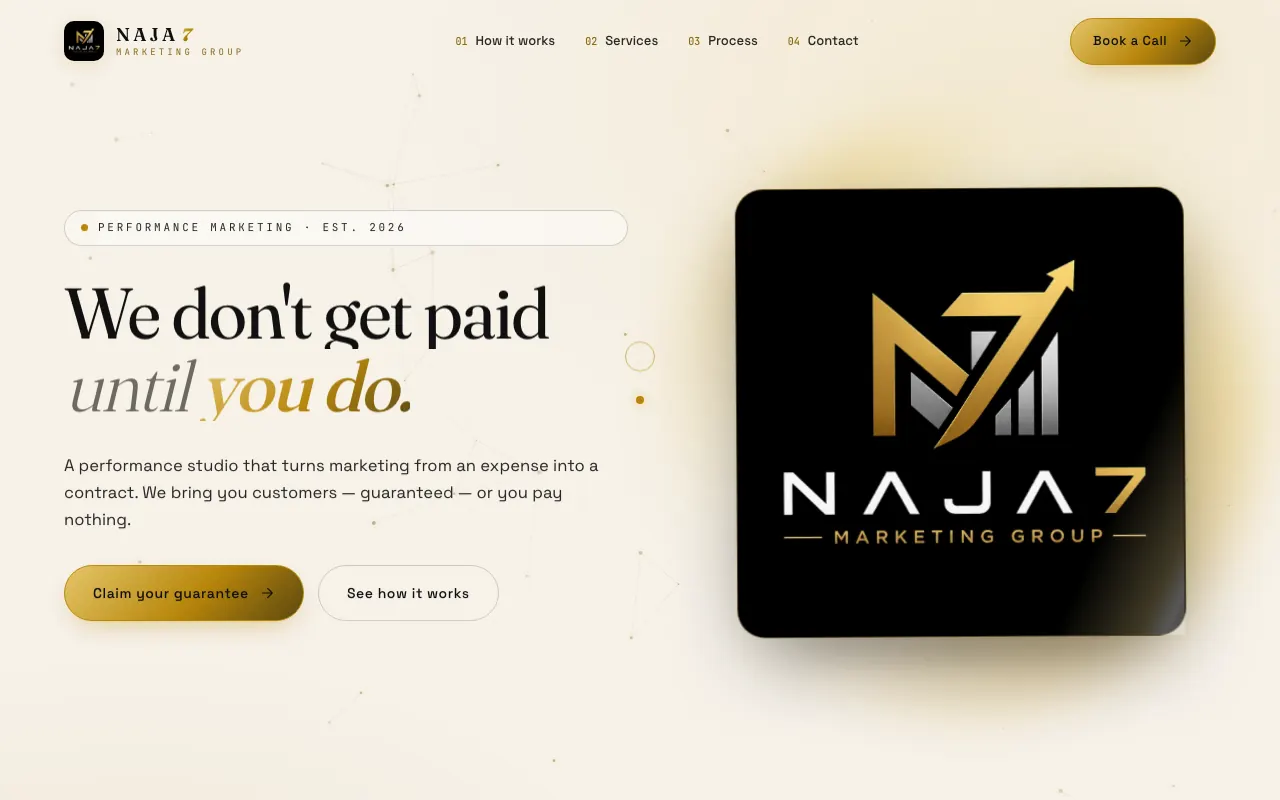 Screenshot of the Najah7 website built by Darsh Tech